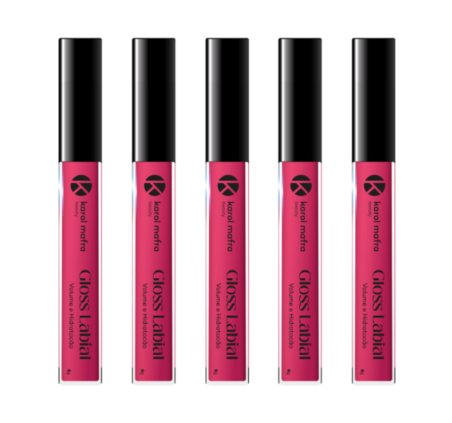Gloss labial que promove volume e hidratação profunda D Pantenol, Vitamina E, Ácido Hialurônico, Sabor Morango Loja